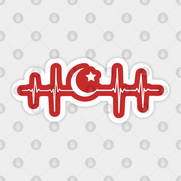 Turkiye Halfmoon Symbol Heartbeat Sticker by Shirtbubble